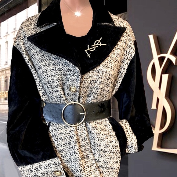 Authentic YSL Saint Laurent Women’s Button Up Coat. - Picture 12 of 16